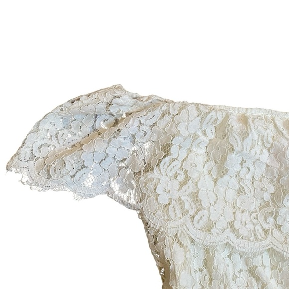 Bardot Orchid Ivory Off Shoulder Lace Mini Dress Size 6 - Picture 5 of 13